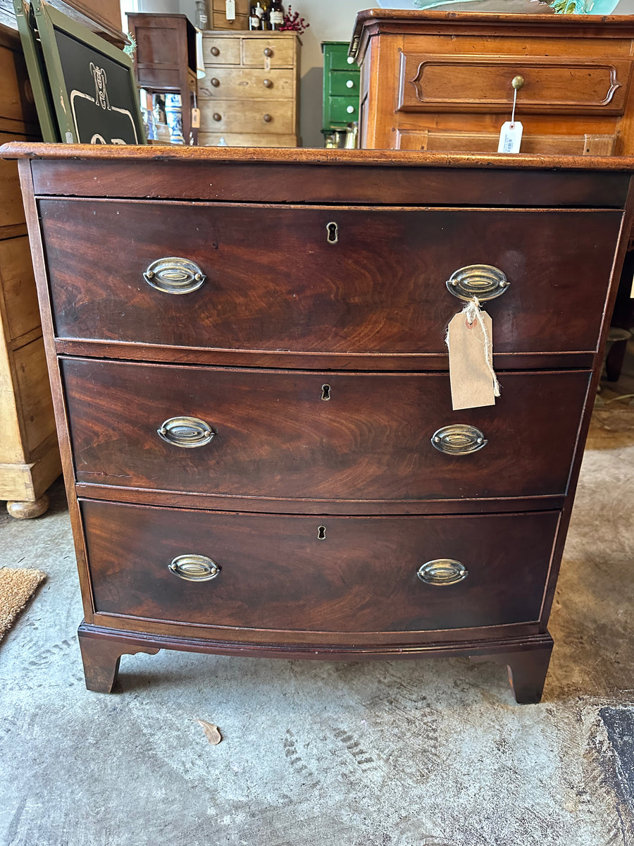 Small Mahogany Bow Front Chest – McIntosh Cottage Antiques