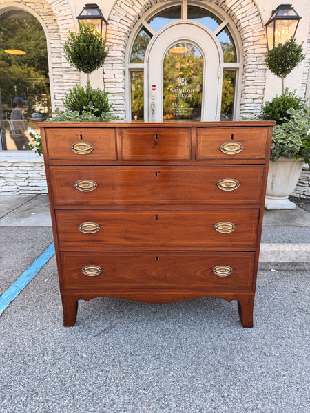 Mahogany Flat Front Chest with Inlay