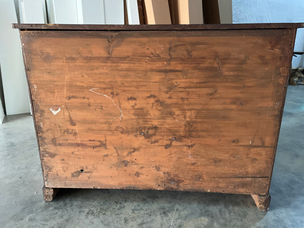 Mahogany Bow Front Chest with Oval Brass Pulls