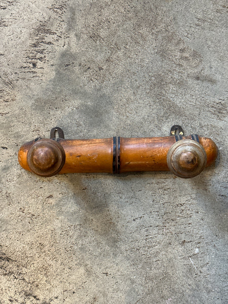 French Faux Bamboo Coat Rack, 2-Hooks