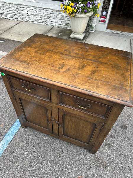 Small Oak Two-Door Dresser Base