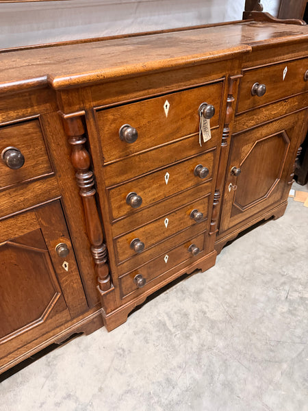 Mahogany and Oak Dresser with Rack