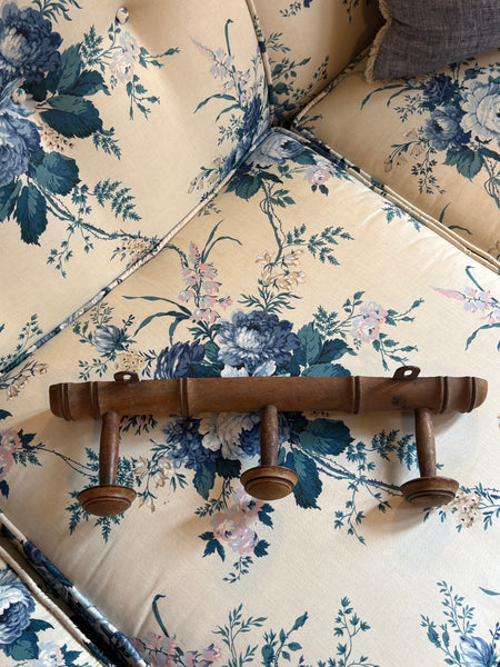 French Faux Bamboo Coat Hooks, 3 Hooks