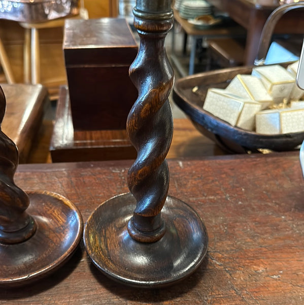 Pair of Barley Twist Candlesticks