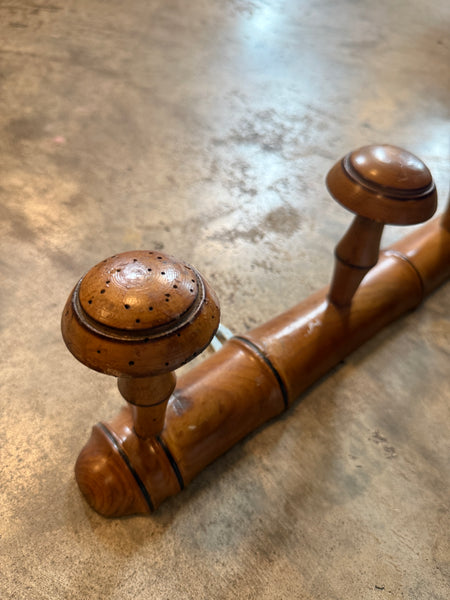French Faux Bamboo Coat Hooks, 5 Hooks
