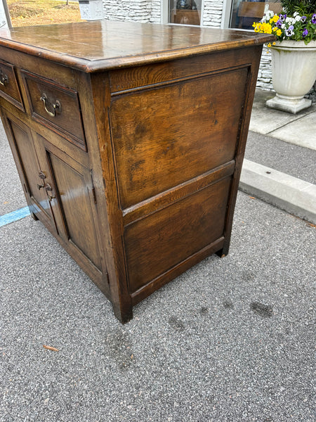 Small Oak Two-Door Dresser Base