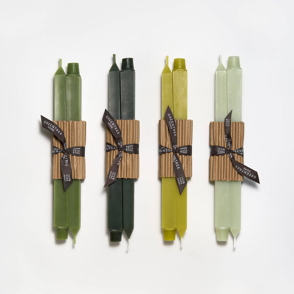12" Square Taper Handmade Beeswax Candles: Natural