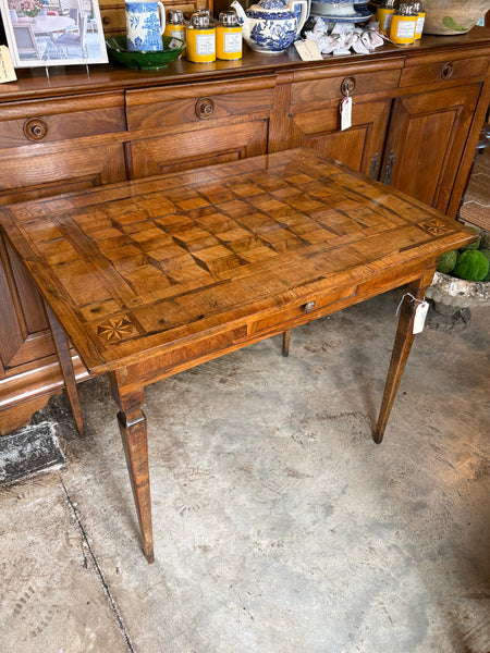 Inlaid Neoclassical One Drawer Side Table