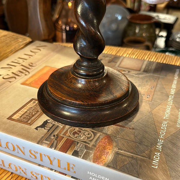 Single Barley Twist Candlestick with Brass Top