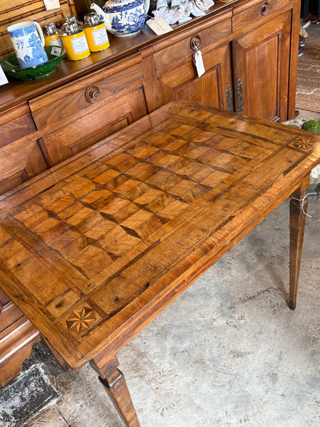 Inlaid Neoclassical One Drawer Side Table