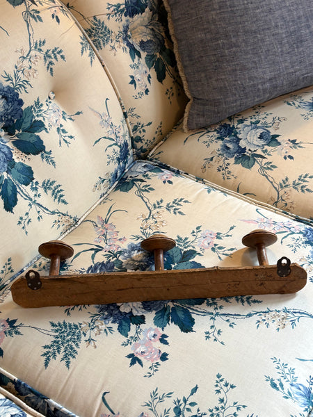 French Faux Bamboo Coat Hooks, 3 Hooks