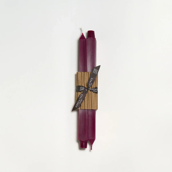 12" Square Taper Handmade Beeswax Candles: Bamboo