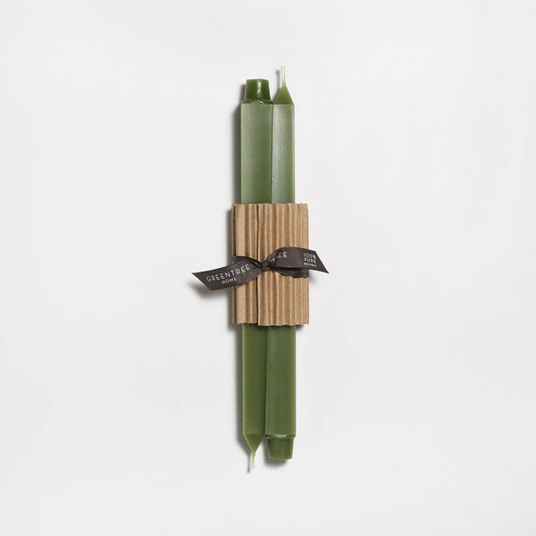 12" Square Taper Handmade Beeswax Candles: Turquoise
