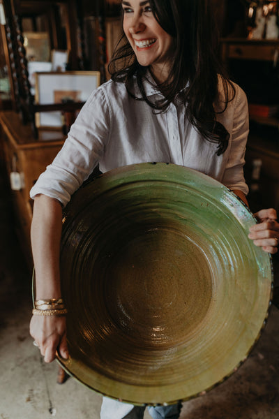 Spanish Crock, Green Glaze