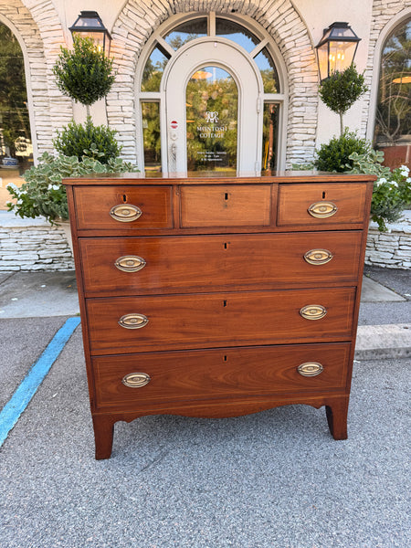 Mahogany Flat Front Chest with Inlay