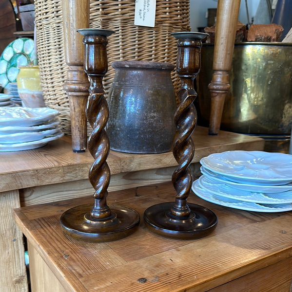 Pair of Barley Twist Candlesticks
