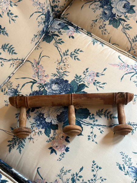French Faux Bamboo Coat Hooks, 3 Hooks