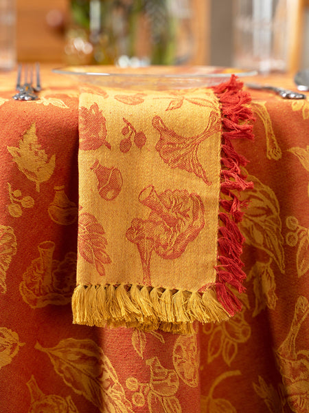 Mushroom Jacquard Napkin Set of 4 - Gold Rust