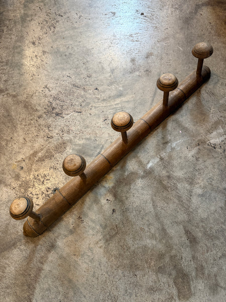 French Faux Bamboo Coat Hooks, 5 Hooks