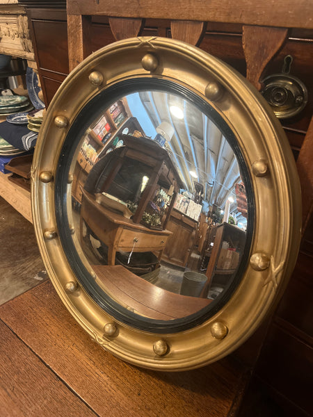 Round Gilt Frame Convex Mirror