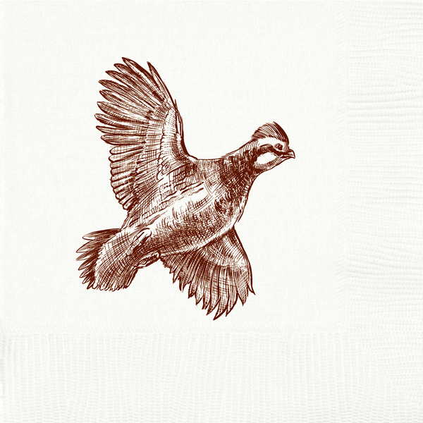 Quail White Cocktail Napkins