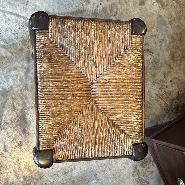 Rush Seated Oak Stool