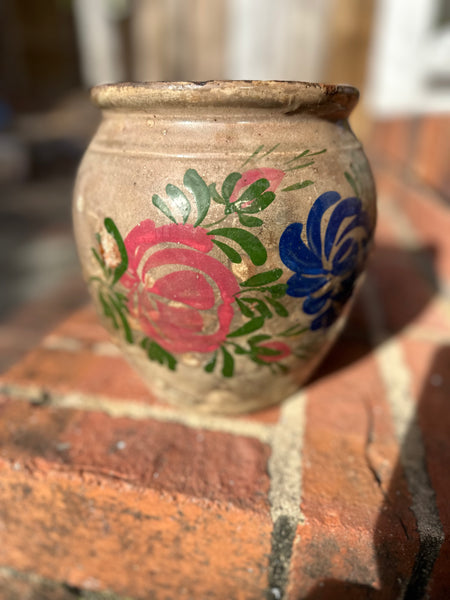 Grey Pyrenees Jug with Blue and Pink Floral Design