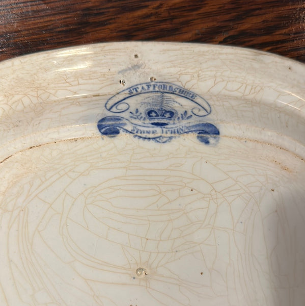 Small Blue Willow Platter, Staffordshire