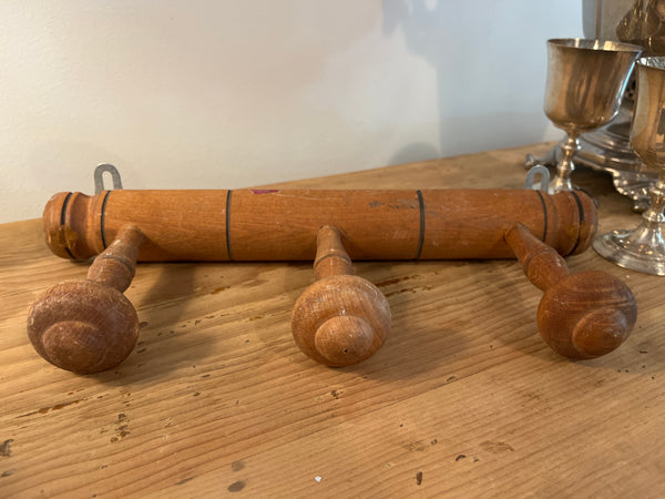 French Faux Bamboo Coat Hooks, 3 Hooks