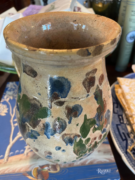 Pyrenees Jug, Tan with Brown, Blue & Green Splatter