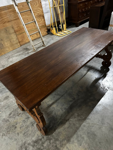 French Oak and Iron Spanish-Style Table