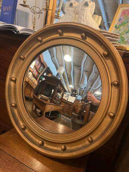Large Round Gilt Frame Convex Mirror