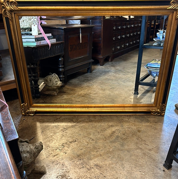 Mirror with Gold and Black Frame