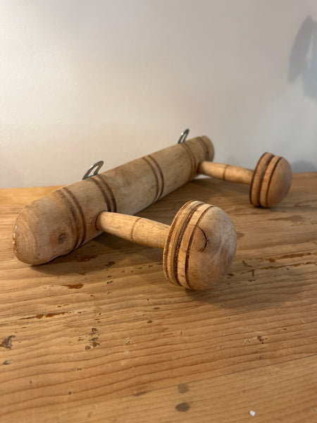 French Faux Bamboo Coat Hooks, 2 Hooks