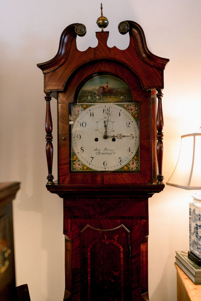 Oak and Mahogany Tall Case Clock