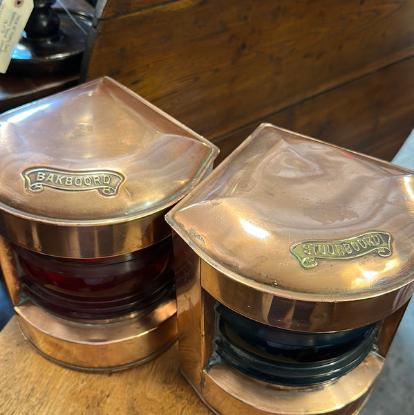 Pair of Copper Dutch Ship Lights