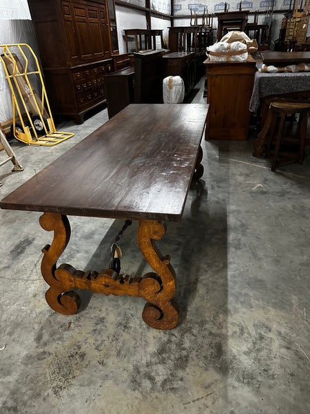 French Oak and Iron Spanish-Style Table