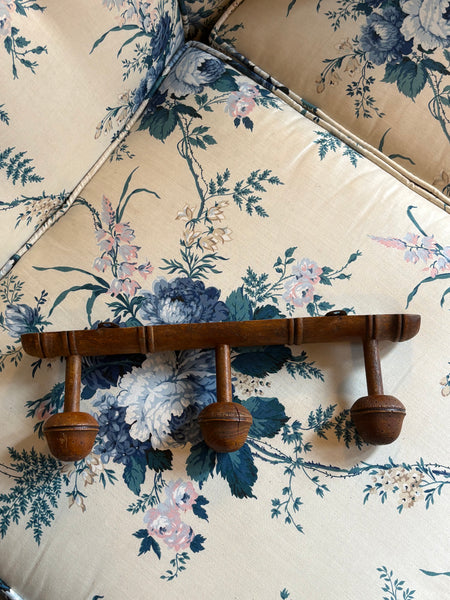 French Faux Bamboo Coat Hooks, 3 Hooks