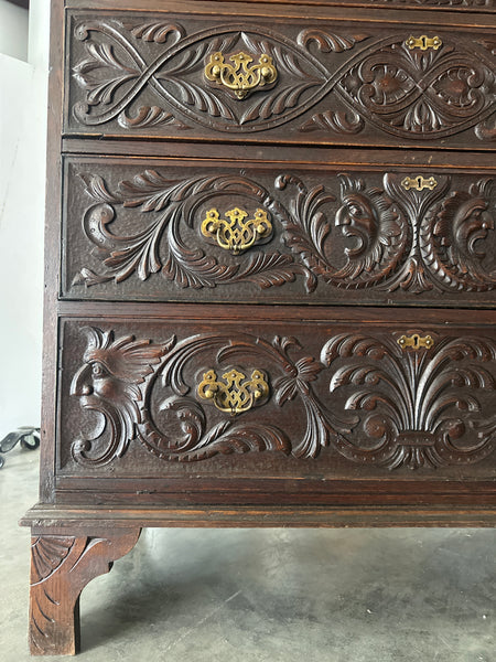 Fabulous Tall Carved Oak Chest