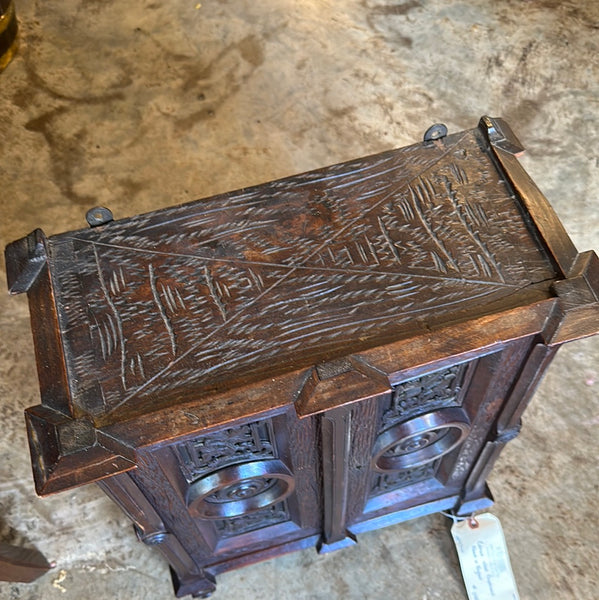Carved Oak Wall Cupboard, England