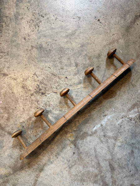 French Faux Bamboo Coat Hooks, 5 Hooks