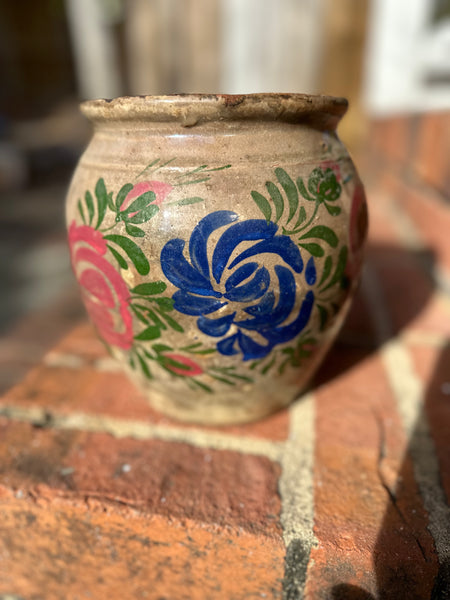 Grey Pyrenees Jug with Blue and Pink Floral Design