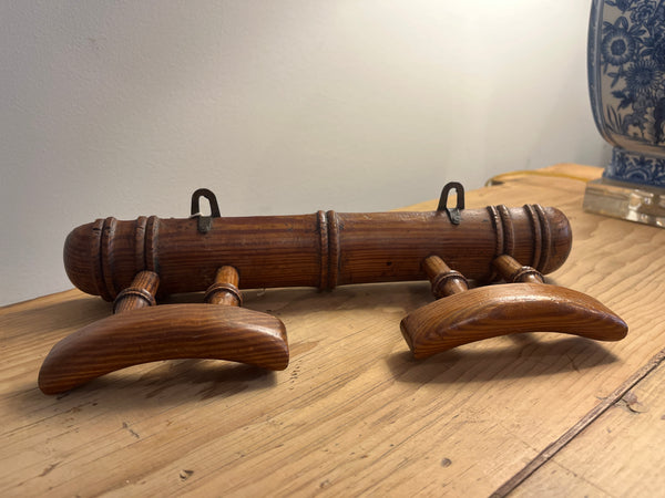 French Pine Coat Rack, 2 Hooks