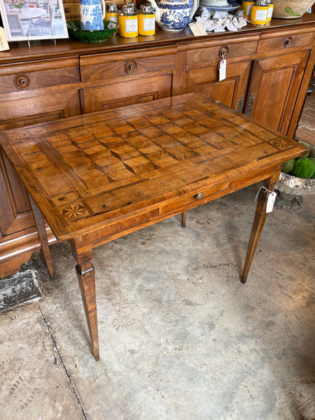 Inlaid Neoclassical One Drawer Side Table