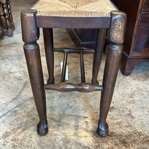 Rush Seated Oak Stool