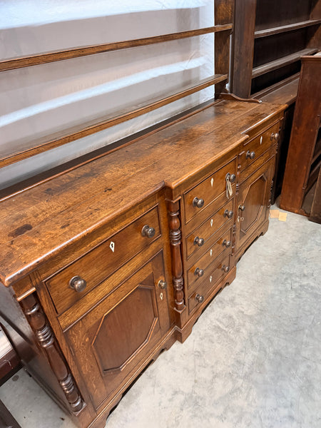 Mahogany and Oak Dresser with Rack