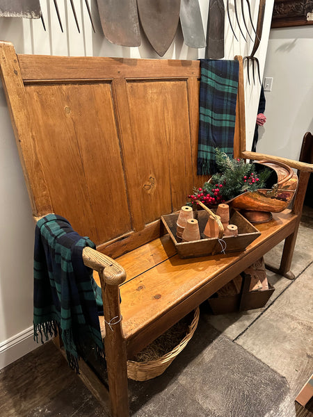 Georgian High Back Pine Settle