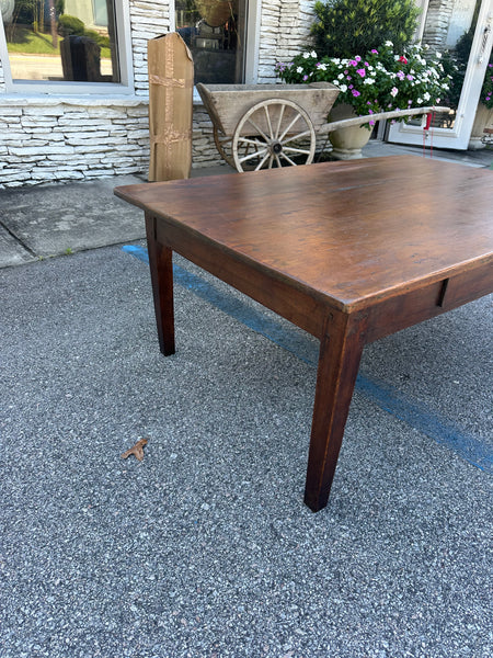 French Walnut Country Table with One-Drawer, Reduced in Height