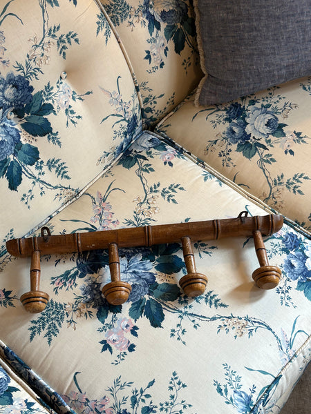 French Faux Bamboo Coat Hooks, 4 Hooks