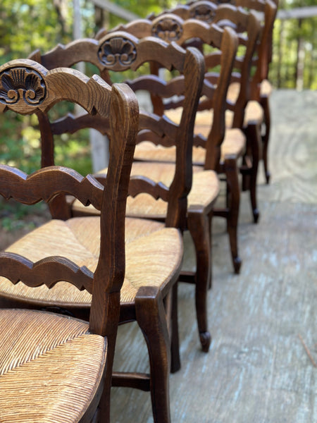Set of 6 French Ladder Back Chairs